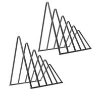 ifundom 2pcs Iron Book Organizer Rack for Books and Folders, Simple Structure with Stable Triangular Shape, Prevents Movement and Protects Desktop from Scratches, for Office and School Use