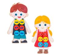 ifundom 2pcs Lacing Synthetic Material and Smooth Edges, Educational Dolls Clothes Threading to Exercise Patience for Boys