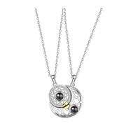 ifundom 2pcs Languages I Love You Projection Necklaces for Couples Magnetic Sun and Moon Matching Necklaces Lightweight Romantic Valentine Gift for Him and Her