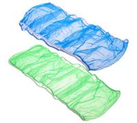 ifundom 2pcs Large Bird Cage Covers Mesh Netting for Parrot and Songbird, Dustproof Birdcage Covers Green and Blue Printed Fabric, Protective Mesh Apron for Outdoor and Indoor Use