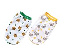 ifundom 2Pcs Lovely Dog Vests Breathable Summer Pet Vests for Dogs Adorable Cartoon Design for Parties and Special Occasions for Pomeranian and Schnauzer