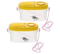 ifundom 2pcs Magnifying Critter Boxes with Air Circulation and Measurement Grid for Boys and Girls’ Outdoor Insect Collecting and Educational Exploration
