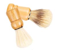 ifundom 2pcs Men Shaving Brush Set with Wood Handle and Boar Bristle Hair for Beard Care and Styling, Shave Accessory for Home and Travel Use