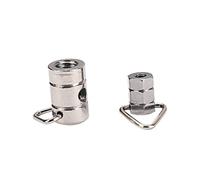 ifundom 2pcs Metal Banjo Strap Lock Buttons Large Small Hook Button for Secure Instrument Attachment Design Easy Installation Silver Finish