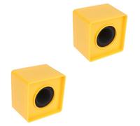 ifundom 2pcs Microphone Logo Stand for Reporters Square Yellow Abs Mic Flag Holder and Easy to Carry for Professional Interviews Compact Design for News and Events
