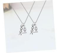 ifundom 2pcs Microscope Pendant Necklace for Women, Alloy Gene Double Helix Design Jewelry, Graduation Science, Biochemistry and Research Theme