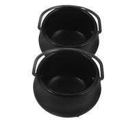 ifundom 2pcs Mini Black Cauldron Halloween Miniature Craft Dollhouse Ornaments Witch Cauldron Decoration for Miniature Scene and Outdoor Camping Model