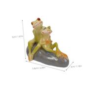 ifundom 2pcs Mini Frog Couple Figurines Resin Small Cute Frog Ornaments for Fairy Garden Home Decoration Party Accessories Green