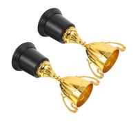 ifundom 2pcs Mini Gold Award Trophy Cups with Stable Black Square Base Plastic Football Trophies for Winners Party Prizes Soccer Competitions and Academic Achievements