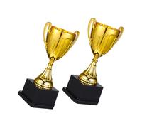 ifundom 2pcs Mini Golden Trophy Winners Trophy Cup Golden Cup Soccer Award Sports Competition Mini Prize Award Plastic