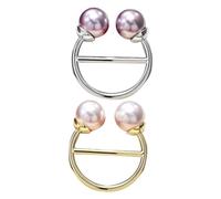 ifundom 2Pcs Multifunctional Scarf Buckles for Women Simple Elegant Design Clothes Hemline Shirt Knot Fixing Clips Fashionable Silver and Gold Tone Accessories