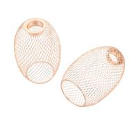 ifundom 2pcs Oval Hollow Iron Lampshades with Double Hole Design for Ceiling Lights, Metal Retro Pendant Light Shades Featuring Easy Tool-Free Installation for Home Lighting Fixtures
