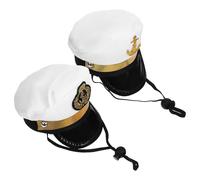 ifundom 2pcs Pet Headwear Set for Dogs and Cats - Sailor and Captain Hats, Decorative Dog Cosplay Hats for Photography and Party, Universal Fit Puppy and Kitten Costume Accessories Random