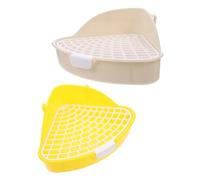 ifundom 2Pcs Pet Litter Box for Guinea Pigs and Rabbits Lightweight Corner Potty Tray with Storage Space Detachable Design for Small Animals Including Hamsters and Chinchillas