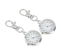 ifundom 2Pcs Pocket Watch Keychain Vintage Key Ring Sturdy Stainless Steel and Organic Glass for Medical Staff