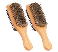 ifundom 2pcs Portable Beard Styling Tool for Men Plastic Dual-sided Beard Brush with Bristles for Short Grooming and Hair Detangling for Travel and Daily Use