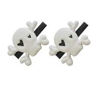 ifundom 2pcs Punk Style Skull Hair Clips Halloween Skeleton Hair Accessories Plastic and Iron Material Easy to Put and Take off Suitable for Themed Parties and Cosplay