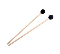 ifundom 2pcs Quality Wool Felt Drum Mallets for Symphony Drums Wooden Handle Drumsticks Black Sticks