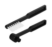 ifundom 2pcs Record Player Needle Cleaning Brush with Noise Reducing Feature, Black Plastic and Nylon, round Design for Vinyl and CD Cleaning