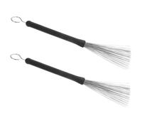 ifundom 2pcs Retractable Stainless Steel Drum Brush Sticks Versatile Percussion Instrument Accessories for Drummers for Various Playing Styles Set