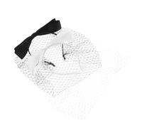 ifundom 2pcs Retro Bow Headband Mesh Veil Fascinators Women Breathable Veil Headband for Bridal Wedding Tea Party