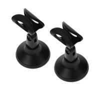 ifundom 2pcs round Base Mic Stand Desktop Microphone Holder Adjustable Angle Plastic Desk Mic Stand for Public Speaking Events and Live Streaming Setups