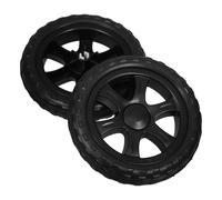 ifundom 2pcs Rubber Replacement Wheels for Utility Cart and Station Trolley with Wear-resistant Material and Smooth Operation, for Transporting Goods and Market Purchases, Black Plate