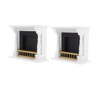 ifundom 2pcs Scale Vintage White Dollhouse Furniture Decorative Mantel Ornament for Holiday Christmas Scene Enhancing Festive Spirit