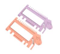 ifundom 2pcs Sheep Head Gauge Measure Ruler Knitting Crochet Hook Needles Ruler Plastic with Smooth Edges Easy to Store Adorable Style for Knitting Craft