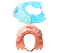 ifundom 2pcs Shower Cap Waterproof Hair Washing Shield, Adjustable Lightweight Bath Visor Hat Providing Ear and Eye Protection During Hair Wash