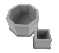 ifundom 2pcs Silicone Concrete Planter Mold Double Precision Small Plant Pot Molds for DIY Geometric Round Square Cement Flower Pots for Succulents Cactus and Indoor Gardening