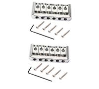 ifundom 2pcs Silver Fixed Guitar Bridge Tailpiece Saddles for Style Electric Guitar Replacement Easy to Install Standard String Spacing