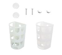 ifundom 2pcs Small Plastic Hay Rack Feeders for Rabbits Guinea Pigs Chinchillas Anti-waste Wraparound Design with Smooth Edges Hanging for Cage Feeding Blue and White