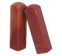 ifundom 2pcs Soapstone Stamp Blanks for Carving, Fine Polished Round Red Seal Stones, Traditional Name Stamp Engraving Practice for Chinese Calligraphy and Artist Signature