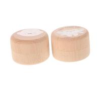 ifundom 2pcs Solid Wood Tooth Keepsake Box for Boys Teeth Storage Round Design for Shower Gift