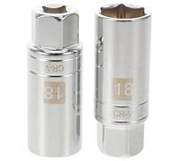 ifundom 2pcs Spark Plug Socket 18mm: Magnetic Swivel Socket Wrench for 3/8" Drive - Thin Wall Magnet Plug Disassembly Tools for Car Engine Repair