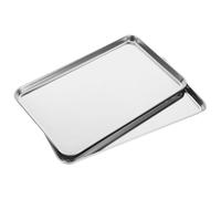 ifundom 2pcs Stainless Steel Baking Tray Set Rectangular Household Baking Pan with Steamer Function and Drain Oil Feature Suitable for Oven and Grill Use in Kitchen