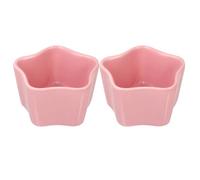 ifundom 2pcs Star-shaped Small Ceramic Pet Feeding Bowls Anti-tip Food Basins for Hamsters Rabbits Guinea Pigs Small Animals Anti-bite Non-fading