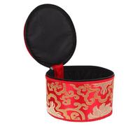 ifundom 2pcs Tibetan Singing Bowl Buddhist Meditation Yoga Bell Full Moon Bowl Storage Box Hand-embroidered Cloud Pattern Material