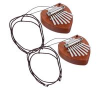 ifundom 2pcs Tone Mini Thumb Piano Kalimba Thumb Piano Heart-shaped Pendant Design Portable Musical Instrument for Beginners Boys and Girls Musical Toy Accessory