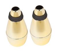 ifundom 2pcs Trumpet Mute Durable Abs Trumpet Practice Dampener Fully Enclosed Design for Quiet Practice for Beginners and Professionals Gold Color