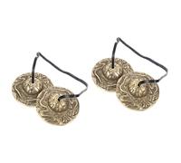 ifundom 2pcs Vintage Copper Cymbal Hand Bell for Buddhist Meditation Lightweight Musical Instrument for Ceremonies and Sound Healing Sturdy Craftsmanship and Easy to Use