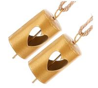 ifundom 2pcs Vintage Metal Cow Bells for Christmas Decor Decorative Xmas Party Bells Unique Hollow Heart Design for Wind Chimes and Festive Celebrations