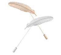 ifundom 2pcs Vintage Plume Brooch Pin for Men Suit, Silver and Gold Metal Collar Bar Stays, Lapel Pins for Shirt Collar Accessories, Classic Brooch Set for Formal Wear