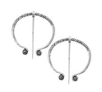 ifundom 2pcs Vintage Viking Brooch and Penannular Shawl Buckle Zinc Alloy Medieval Cloak Pin Clasp for Men Women Scratch-resistant Accessory for Scarves Shawls Costumes and Bags Historical