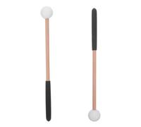 ifundom 2pcs White Rubber Head Mallets for Glockenspiel Xylophone and Tongue Drum - 9.5 Inch Non-slip Wood Handle Percussion Sticks for Hand Pan and Marimba Use