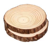 ifundom 2pcs Wood Rounds Unfinished Wood Cutouts Rustic Natural Look Easy to Paint and Carve for Wall Decor Hanging