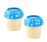 ifundom 2pcs Wooden Kaleidoscope with Blue Mushroom and Geometric Shapes, Smooth Polished Surface to Develop Creativity and Imagination,