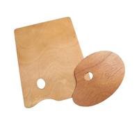 ifundom 2pcs Wooden Paint Mixing Palette Set, Oval 20x30cm Square 30x40cm, Sturdy Wood Art Boards for Painting Accessories, Practical Mixing Tools for Artists and Family Painting