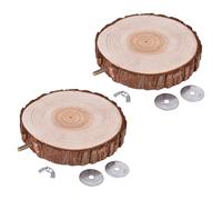ifundom 2pcs Wooden Parrot Perch Platform Natural round Bird Cage Stand for Parakeets Cockatiels Wood Bird Perch Accessories for Parrots Small Animals